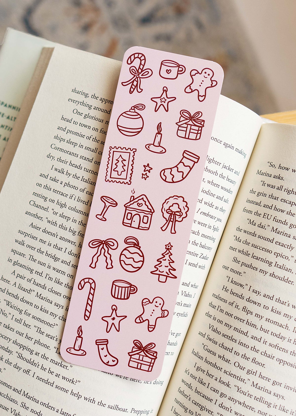 Boekenlegger 'christmas time' red