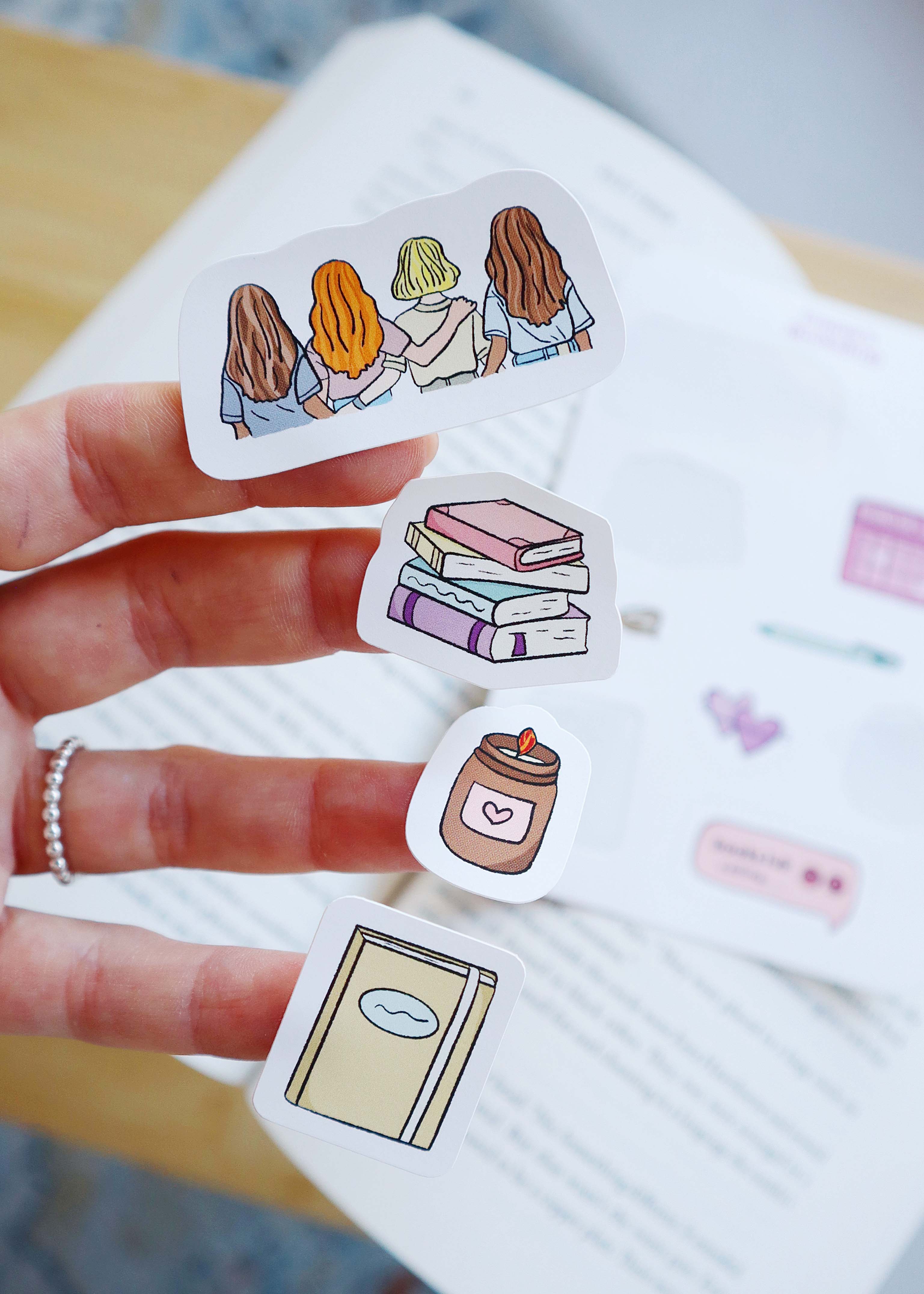 Stickers 'bookclub calling...'