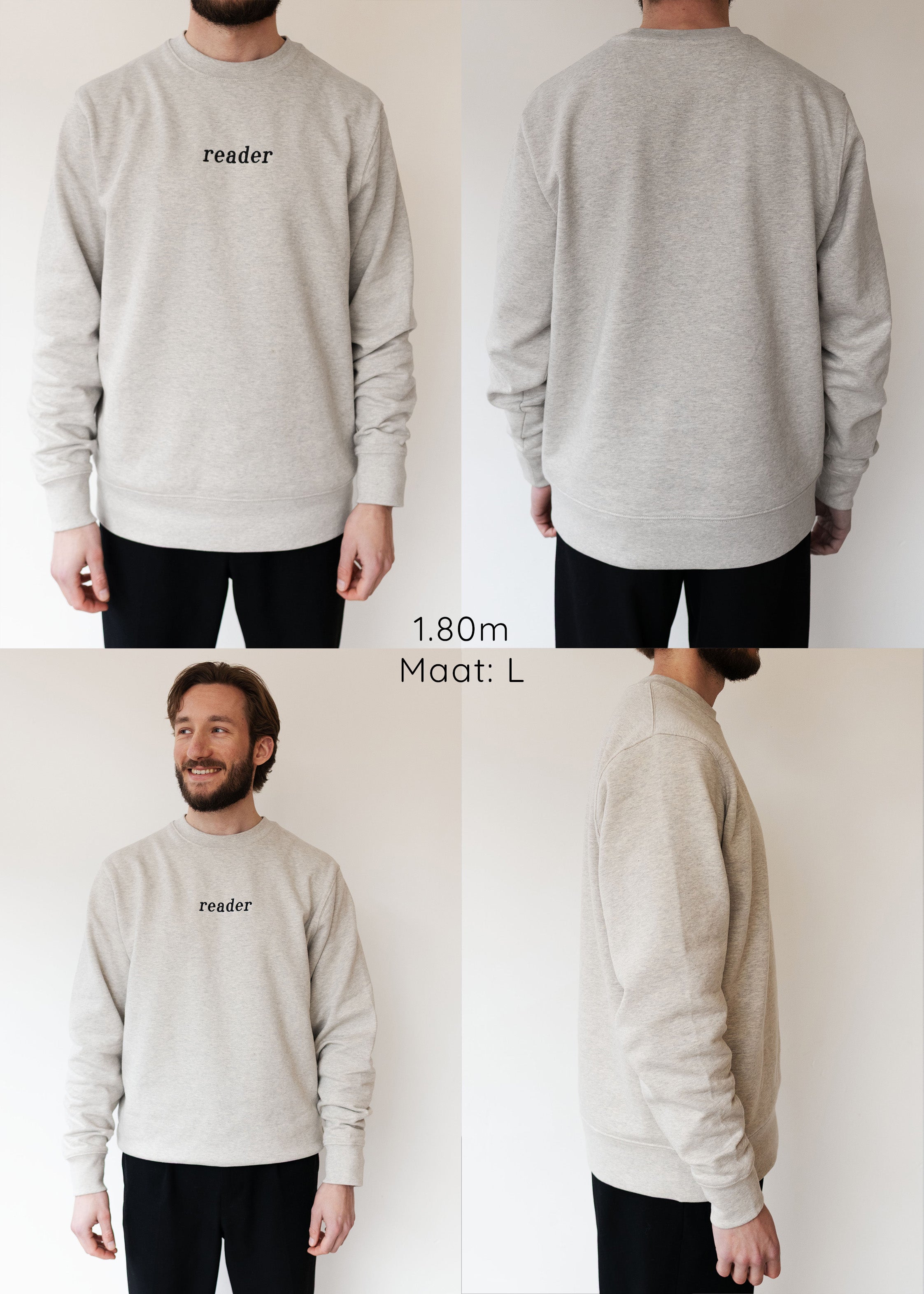 Sweater 'reader' sand grey