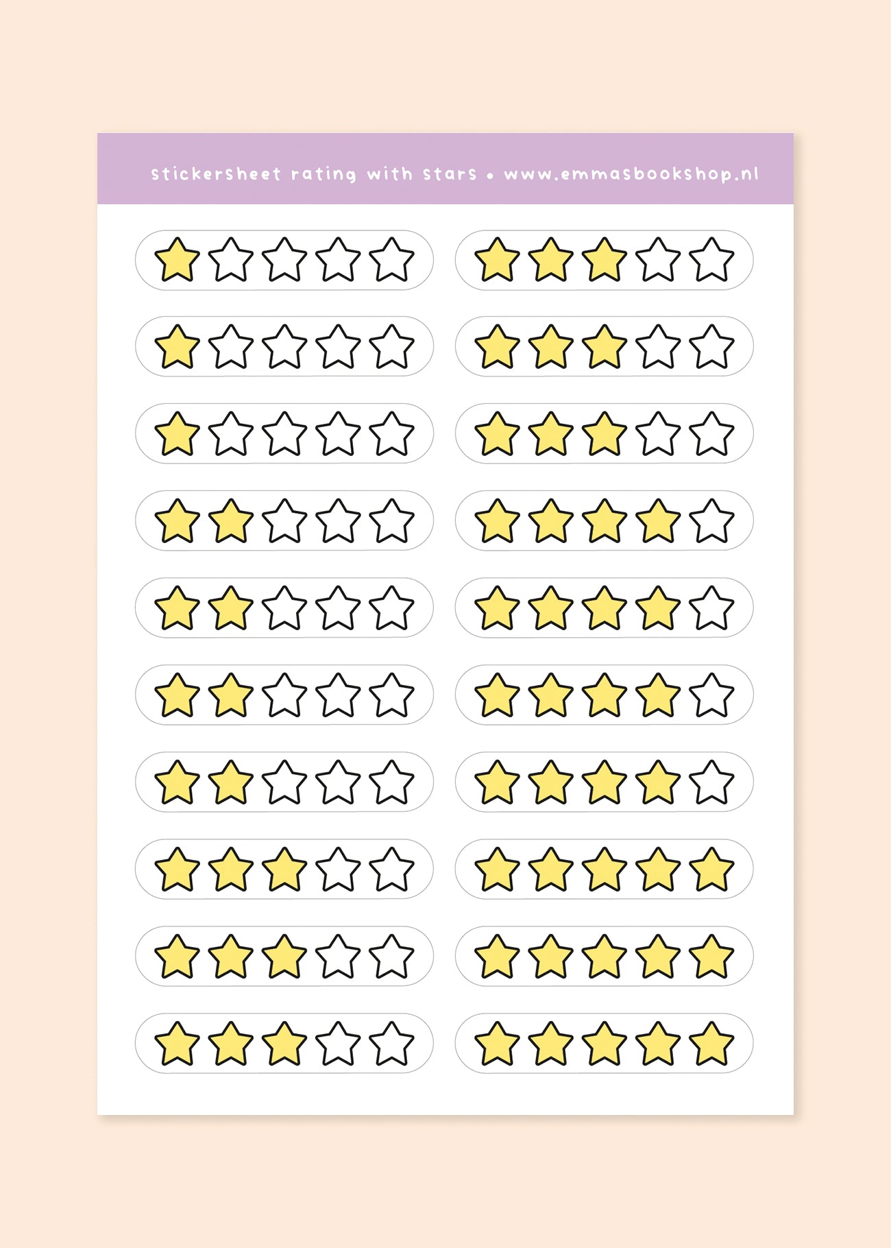 Stickers 'rating with stars'