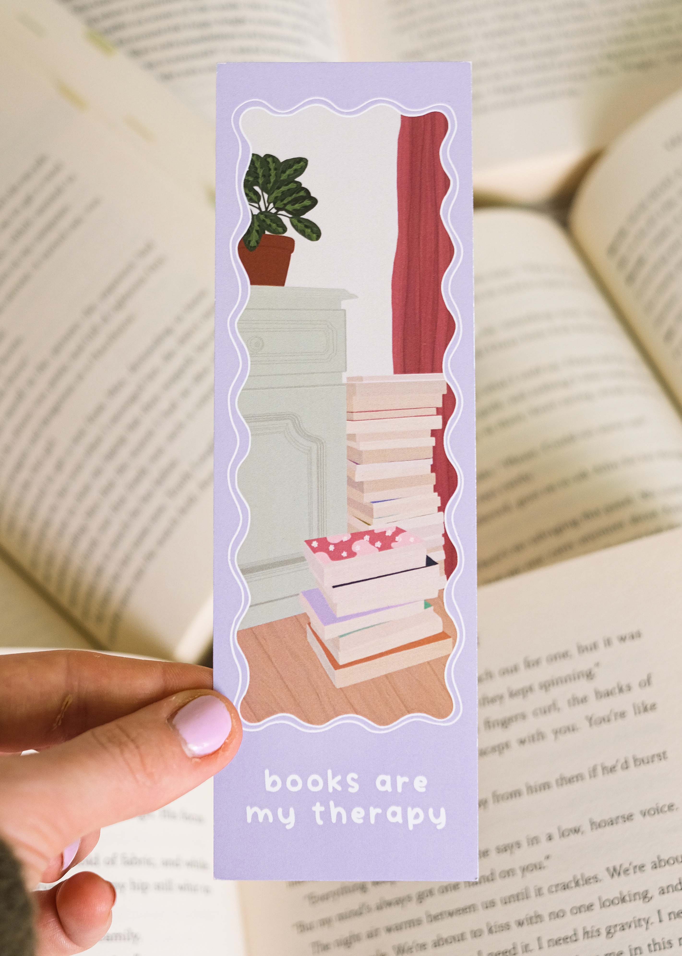 Boekenlegger 'books are my therapy'