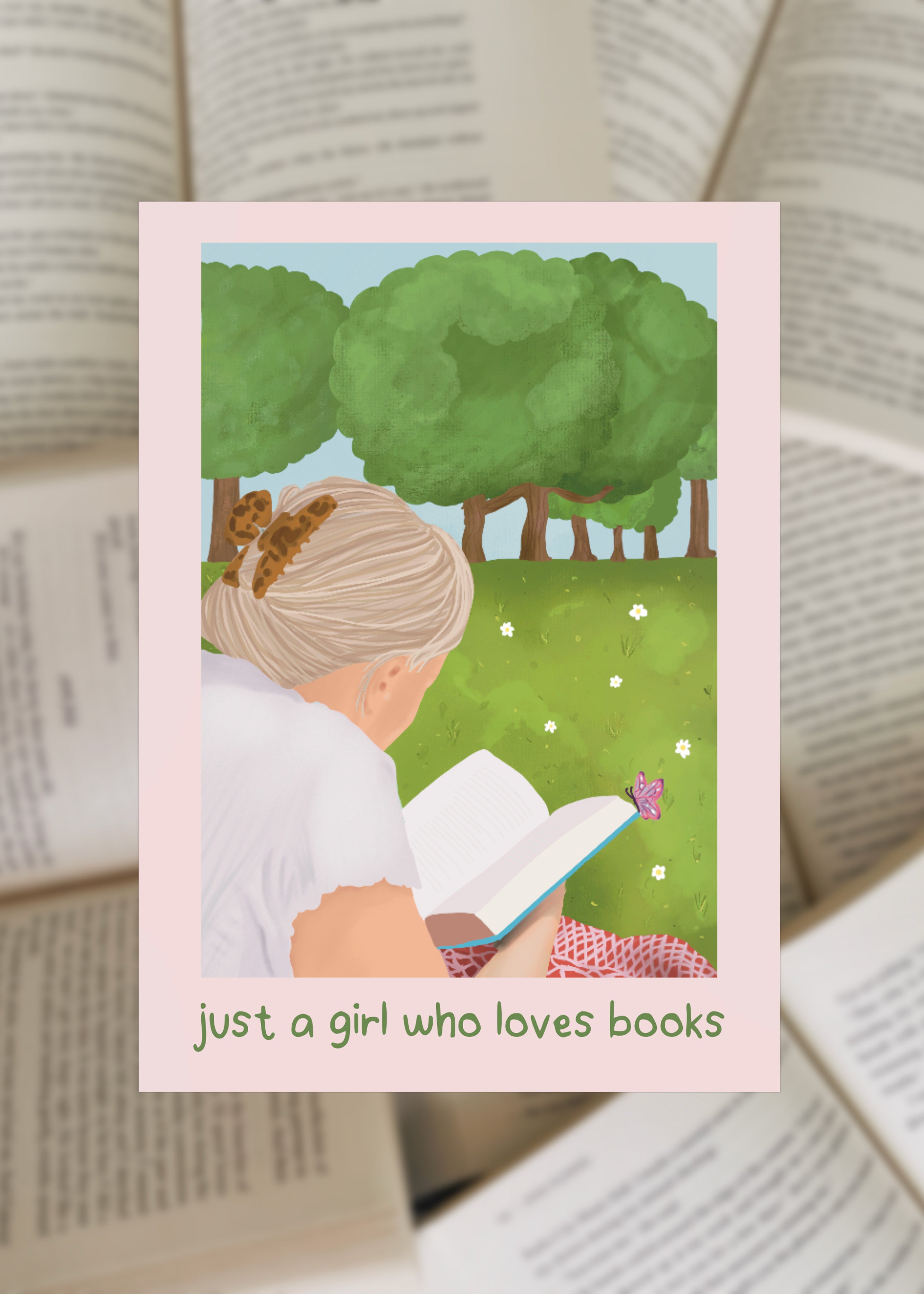 Kaart 'just a girl who loves books'