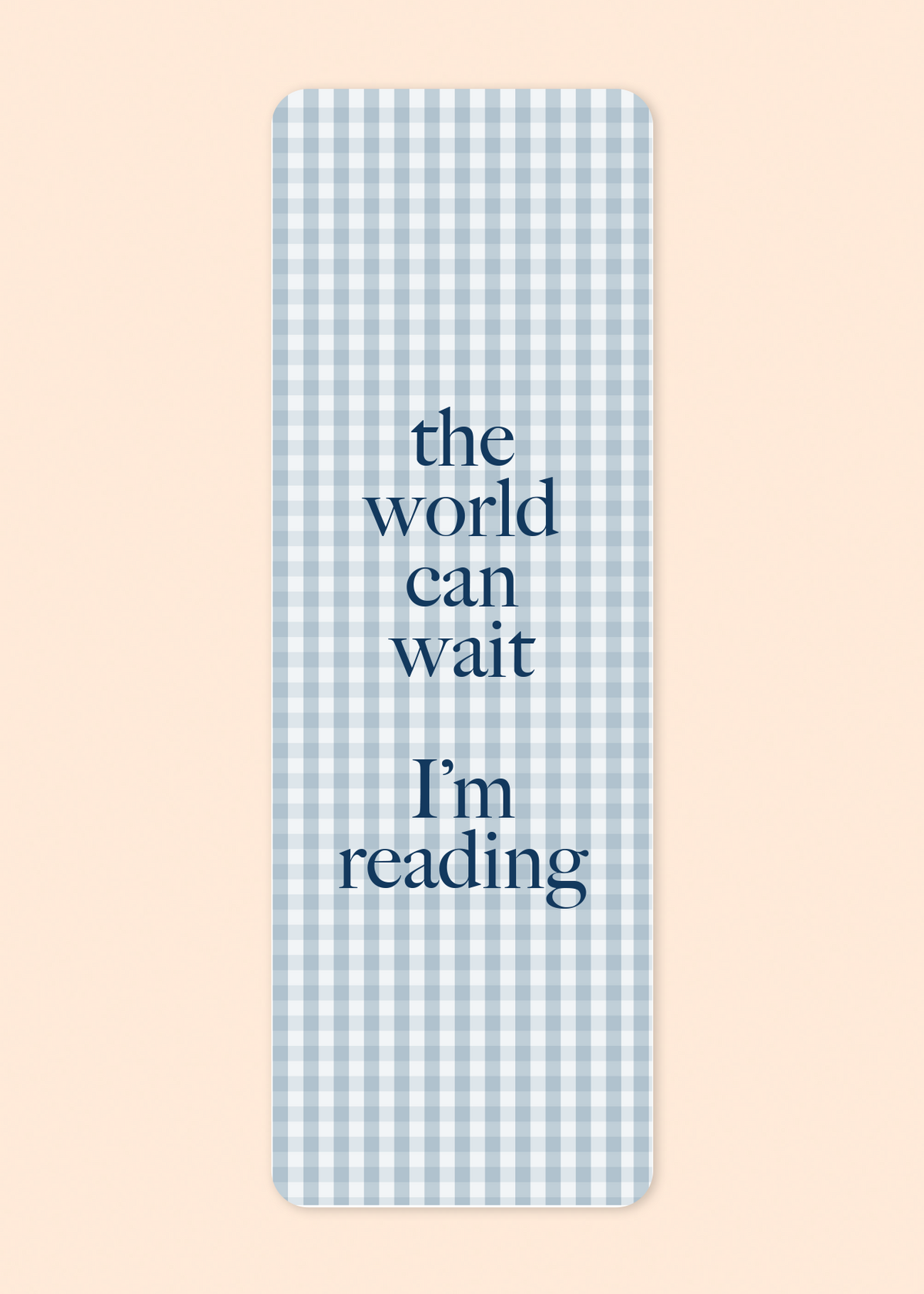 Boekenlegger 'the world can wait'
