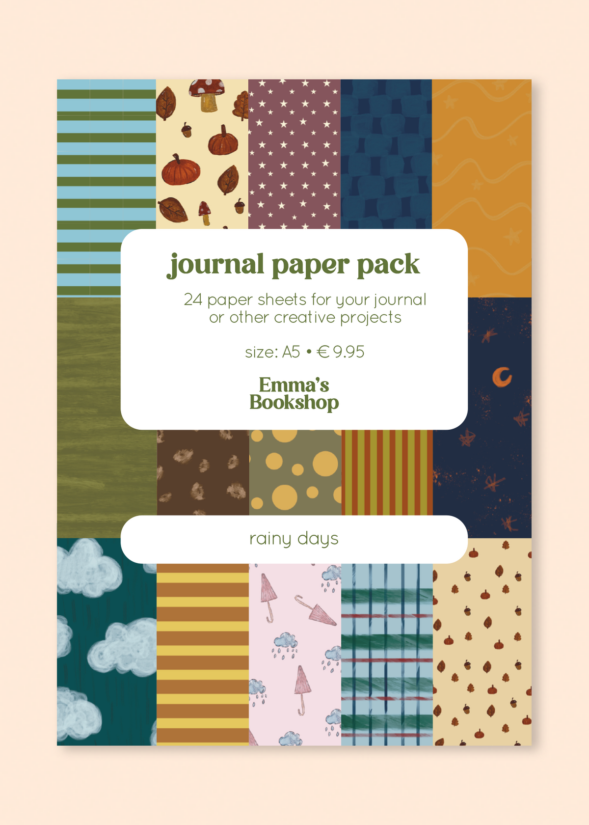 Journal paper pack • rainy days