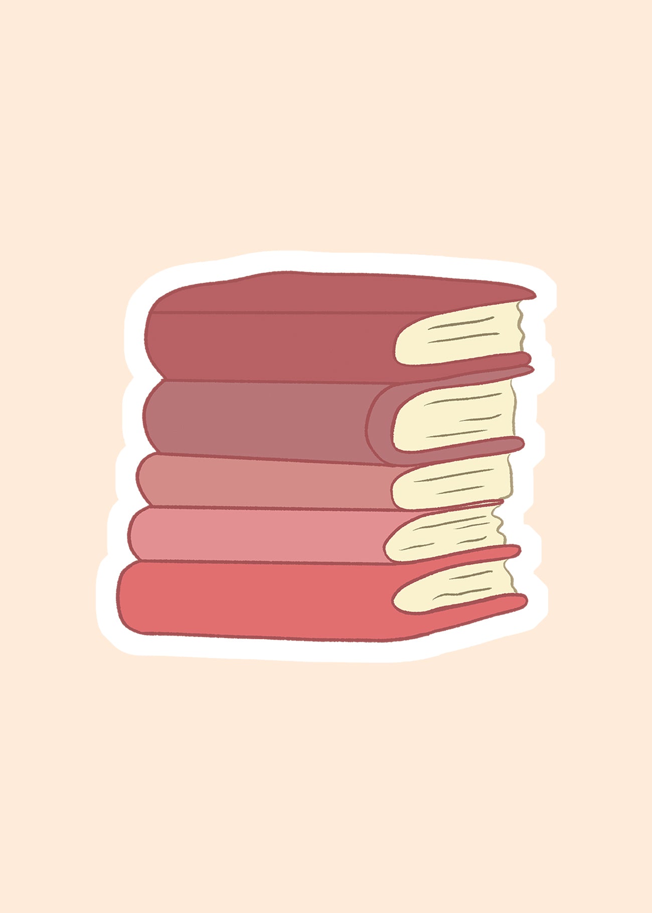 Sticker 'pink books'