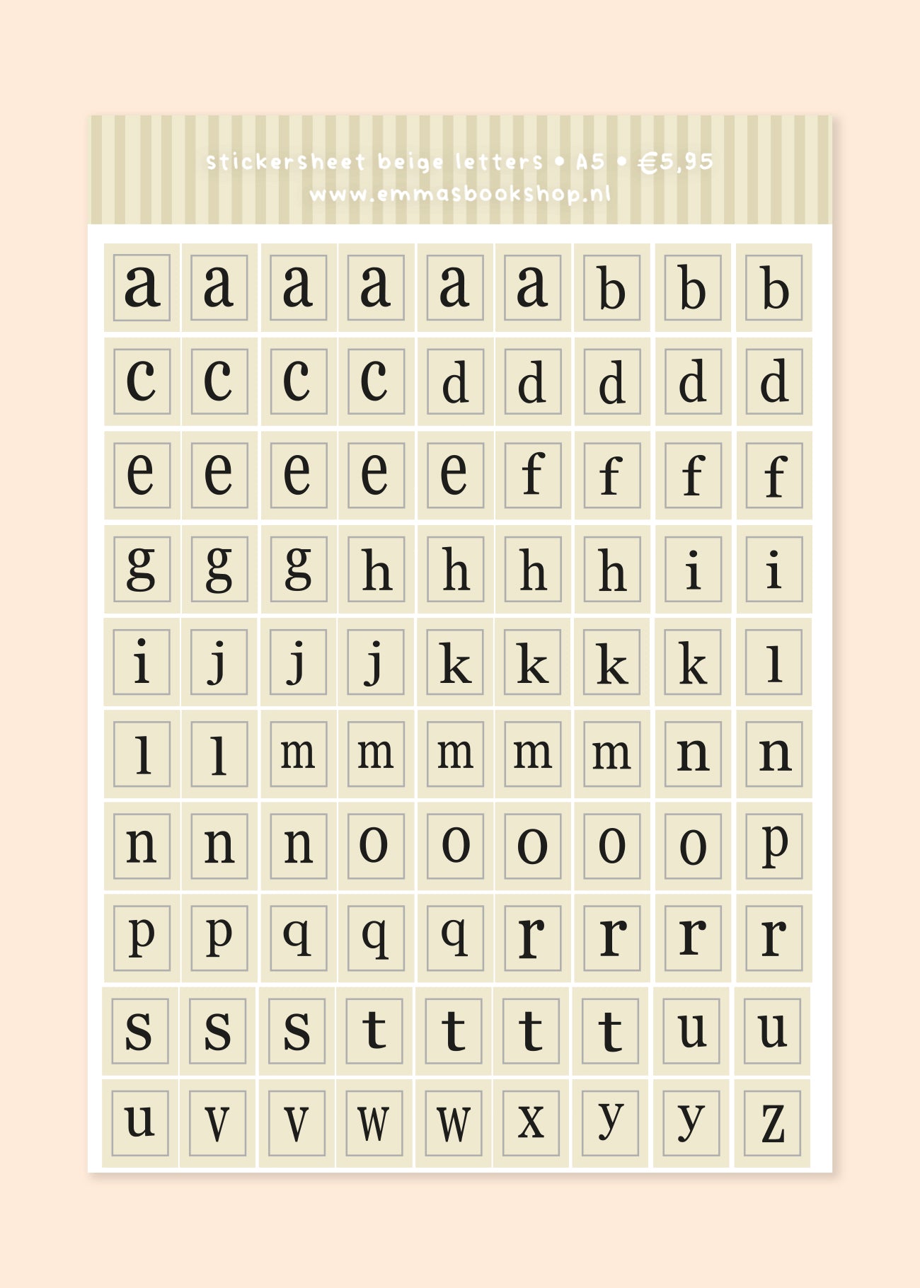 Stickers 'basic letters' beige