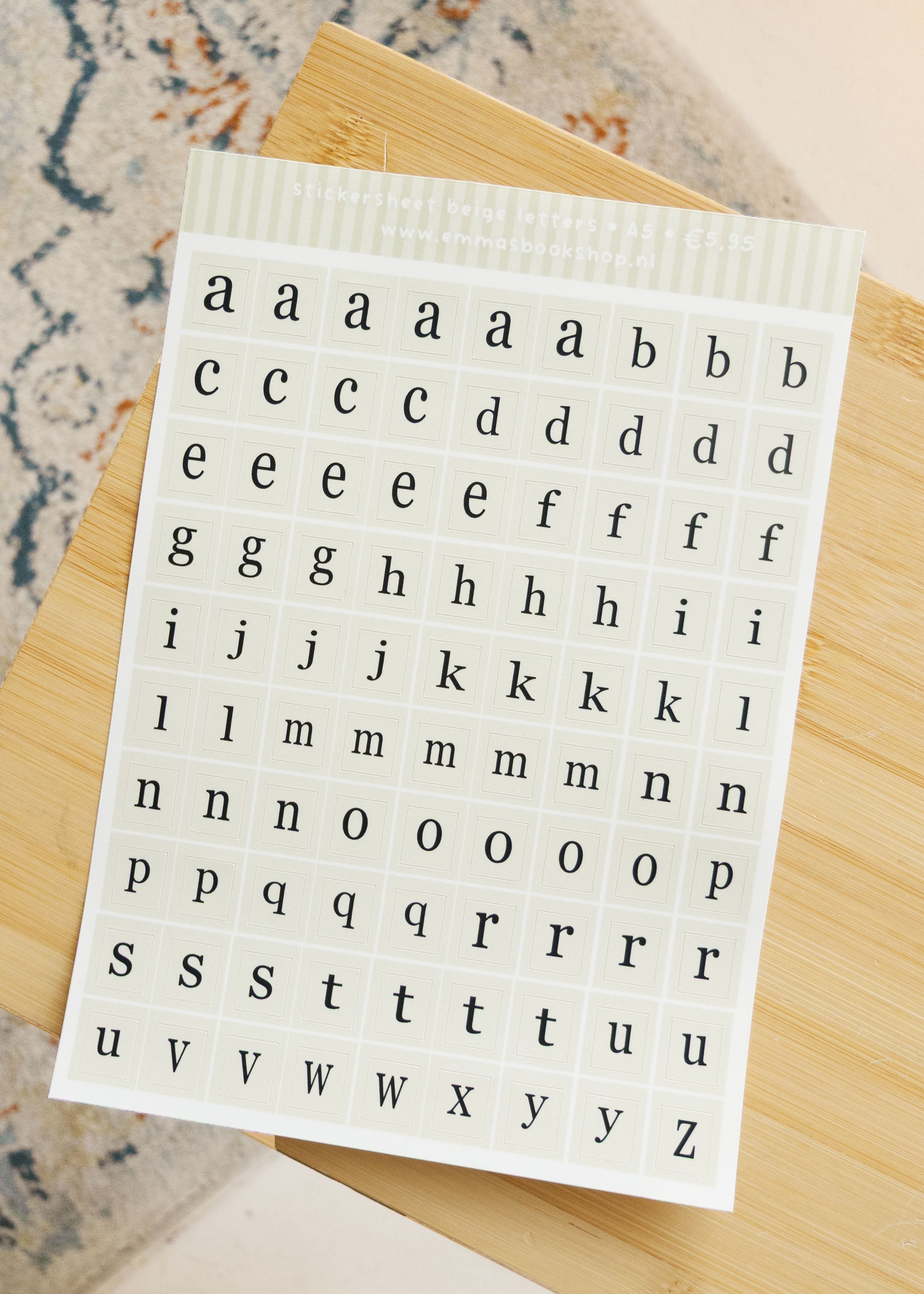 Stickers 'basic letters' beige