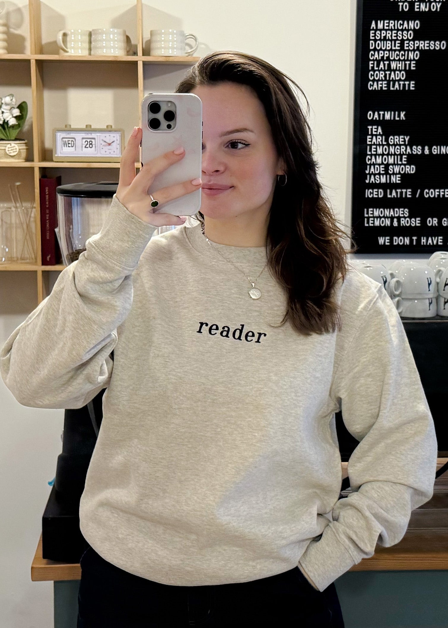 Sweater 'reader' sand grey