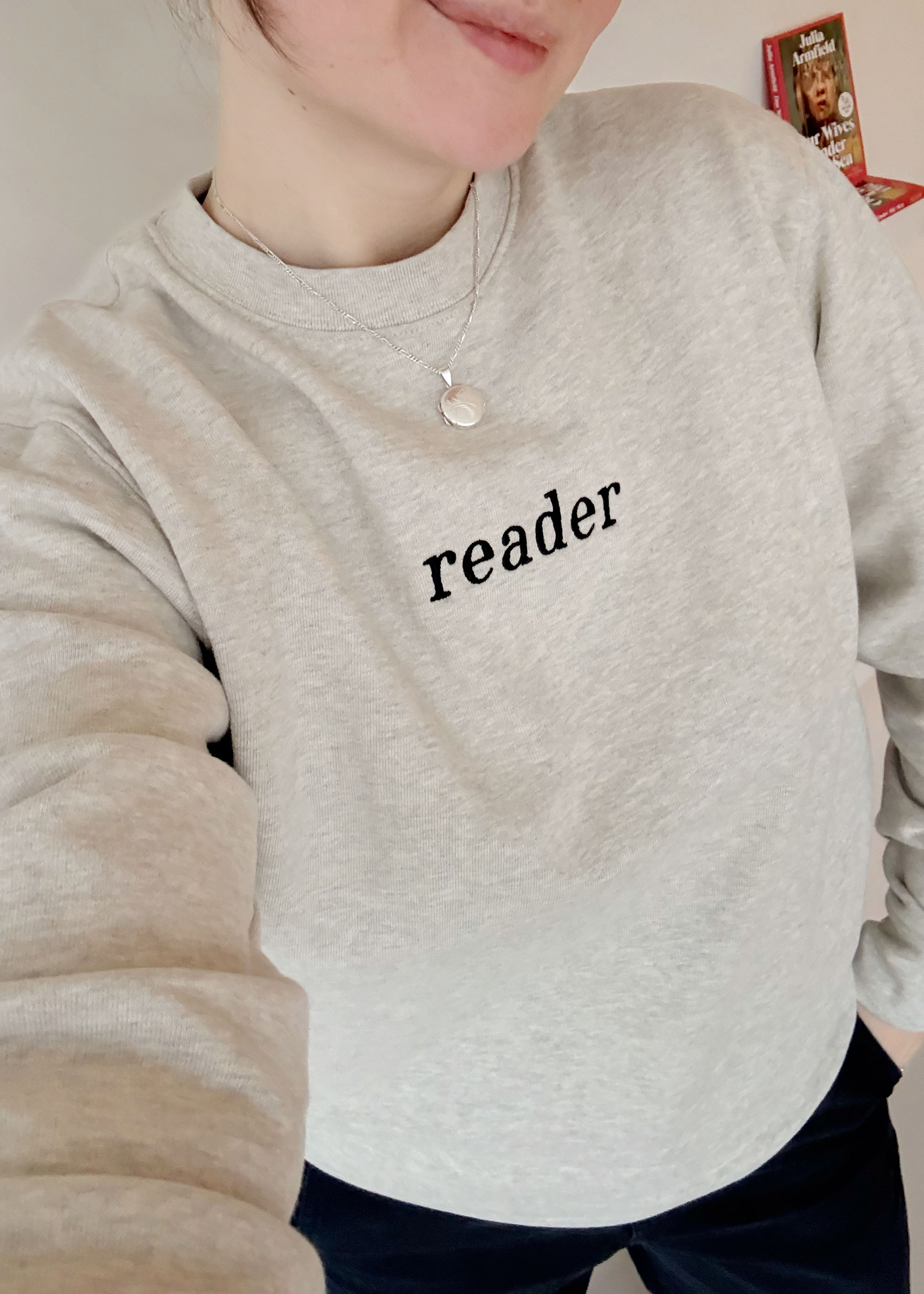 Sweater 'reader' sand grey