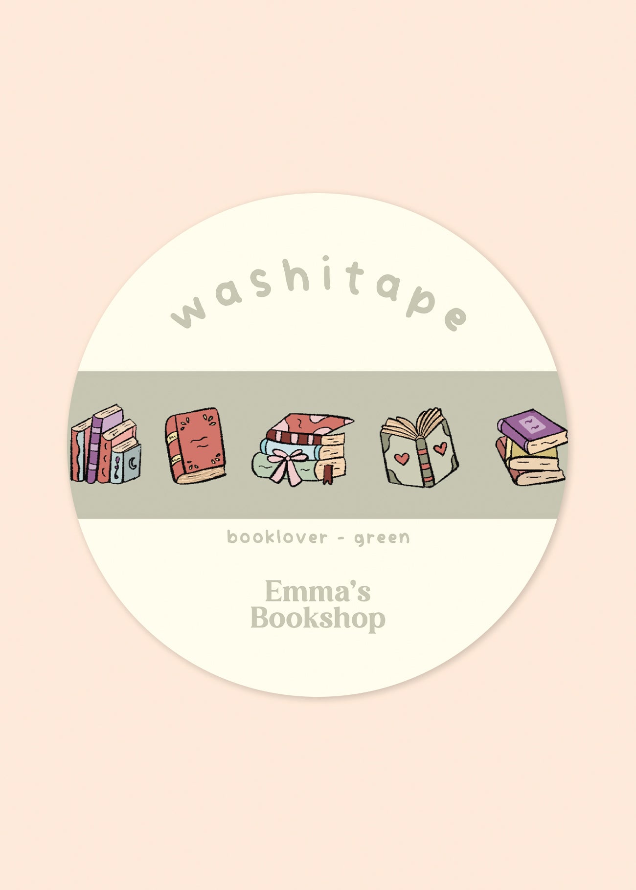 Washitape 'booklover' green