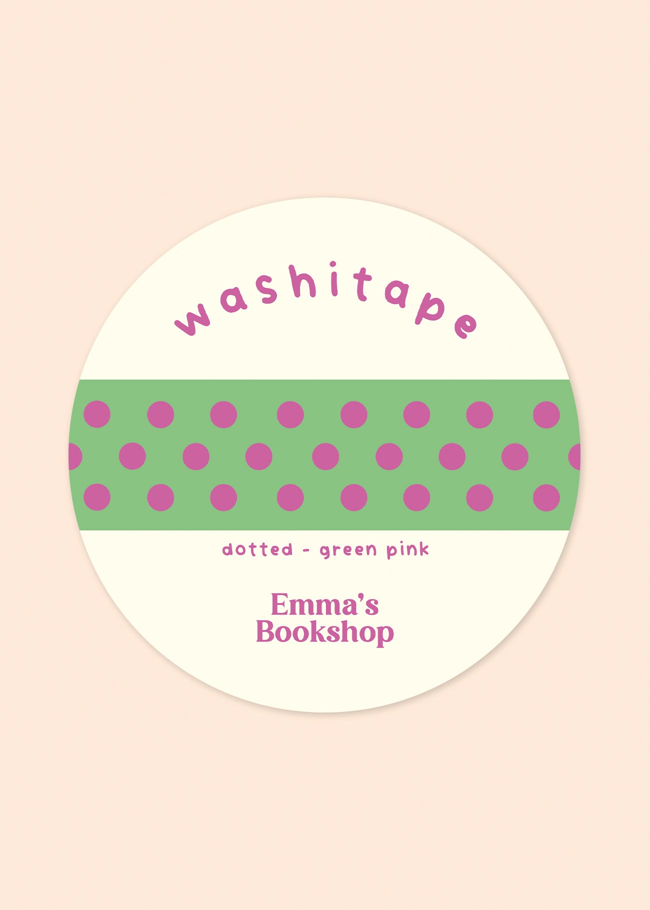 Washitape 'dotted' green pink