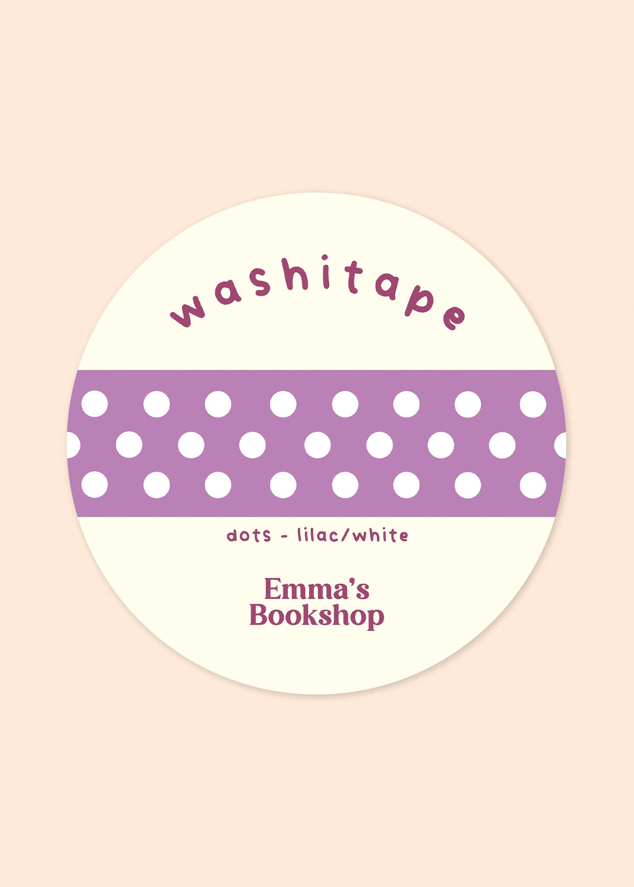 Washitape 'dotted' lilac white