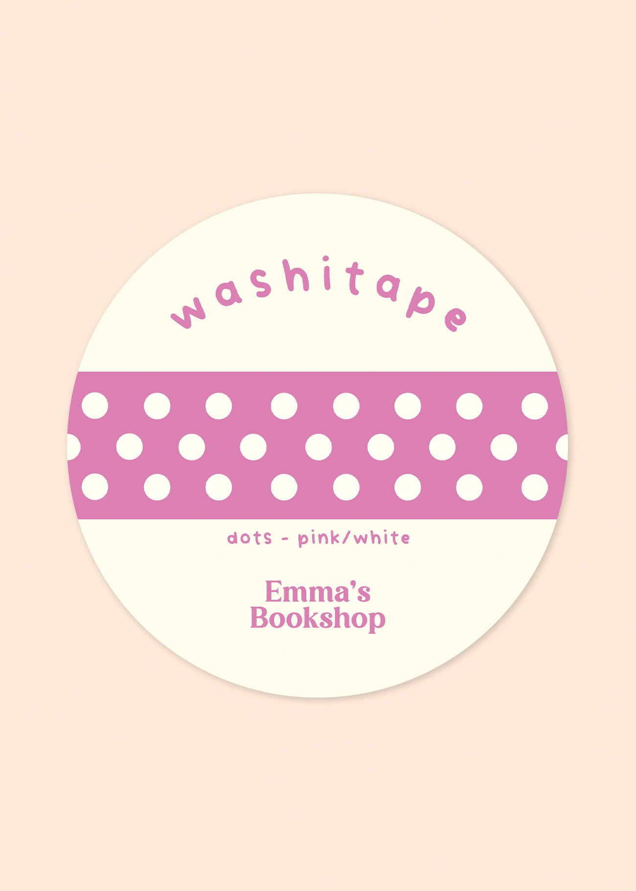 Washitape 'dotted' pink white