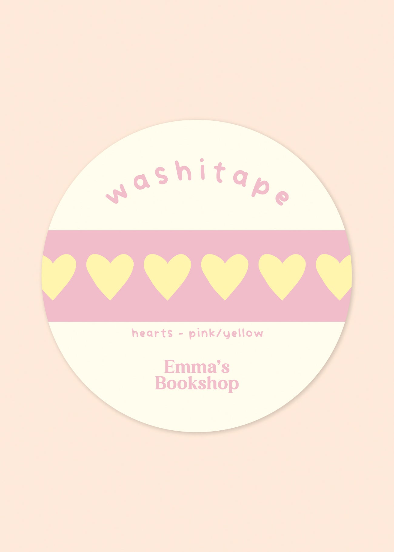 Washitape 'hearts' pink yellow
